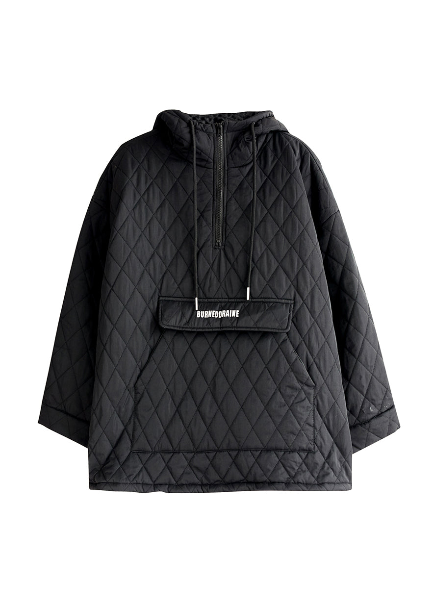 Pull à capuche élégant en coton fin avec poches noires, grande taille, printemps TI005