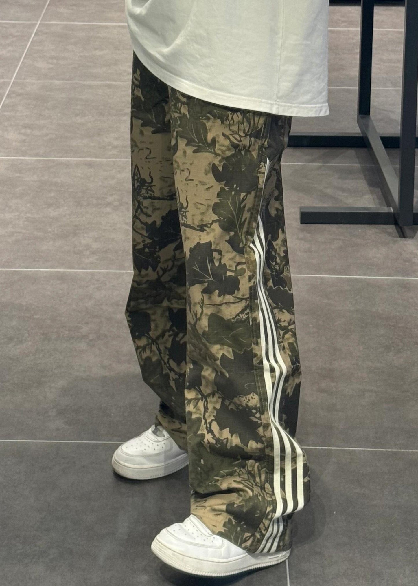 Grüne Hose Hose Baumwolle Army Print Übergroß Unikat Herren