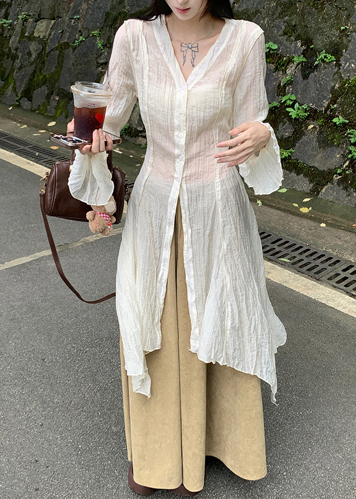 Einzigartige asymmetrische Oberteile und Hosen aus Baumwolle, zweiteiliges Set, Outfits, Herbst RF009