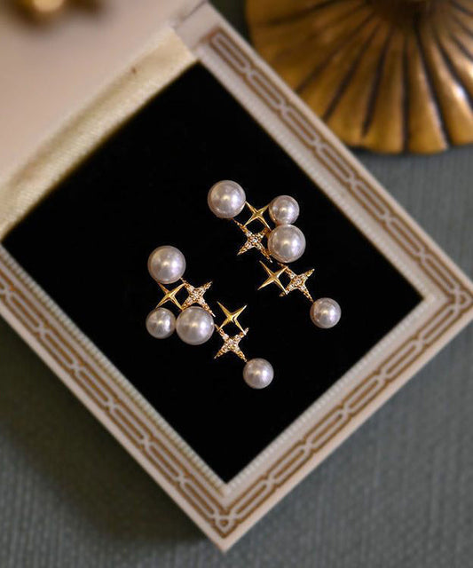 Unique Ohrstecker mit vergoldetem Stern aus Sterlingsilber TX048