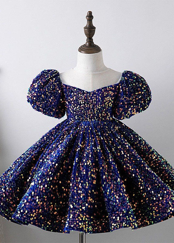 Robe longue kaki unique à paillettes pour enfant, été YS012