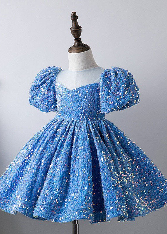 Robe longue kaki unique à paillettes pour enfant, été YS012