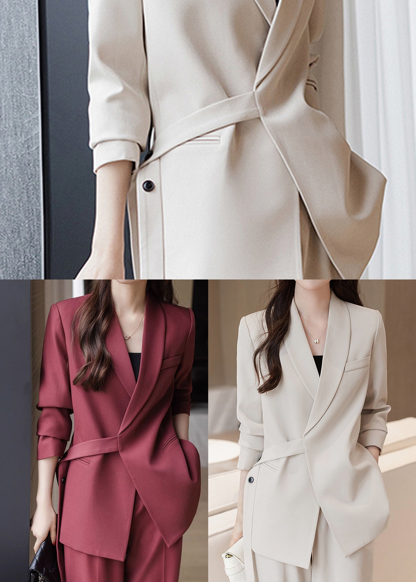 Unique Mulberry Oversized Spandex Coats Spring YJ037