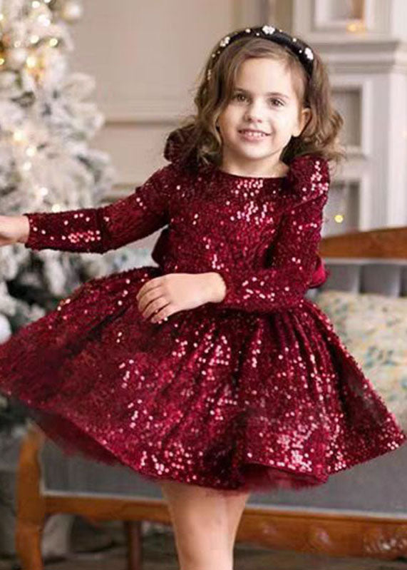 Robe mi-longue unique en patchwork de paillettes de mûrier pour fille, printemps YS003