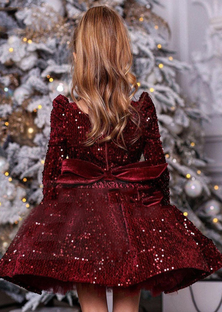 Robe mi-longue unique en patchwork de paillettes de mûrier pour fille, printemps YS003