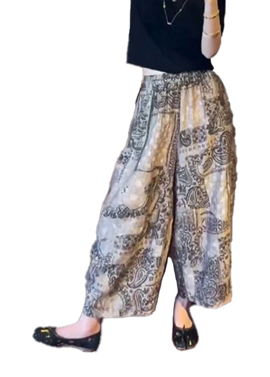 Drucken Einzigartige Bein Hosen Sommer Elastische Baumwolle Breite Taille