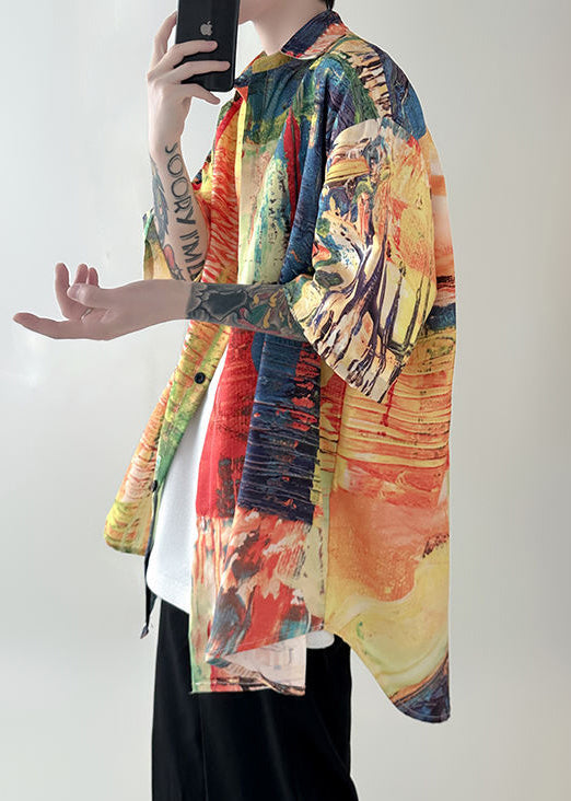 Chemises d'été originales en coton à boutons pour hommes, design rouge