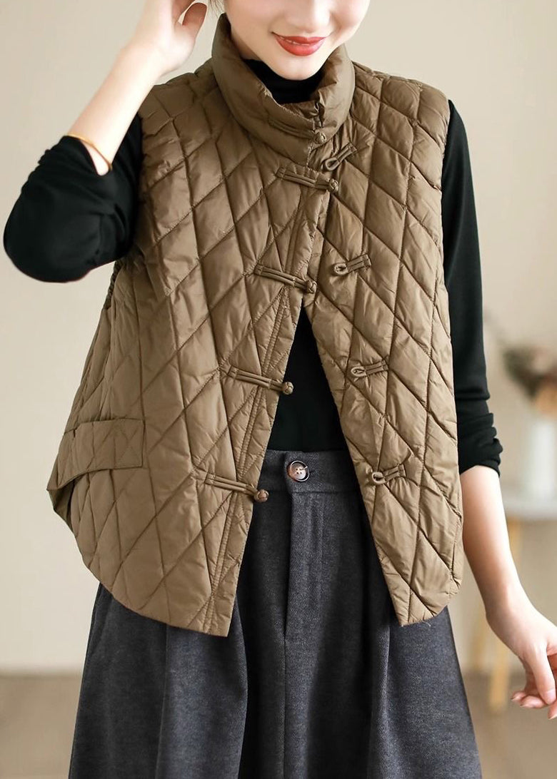 Gilet sans manches en coton fin à boutons style oriental vintage, style café, RU005