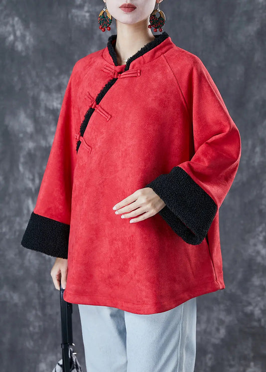 Vintage Mulberry Oversized Thick Cotton Chinese Style Coat Fall Ada Fashion