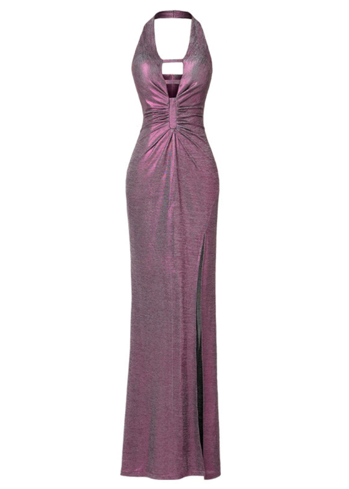 Kleid Lila Seite Party Offen Sommer Vintage Neckholder