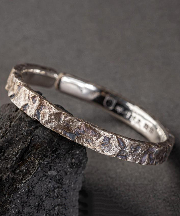 Sterling A Massive Vintage Cuff Rock Men Silver