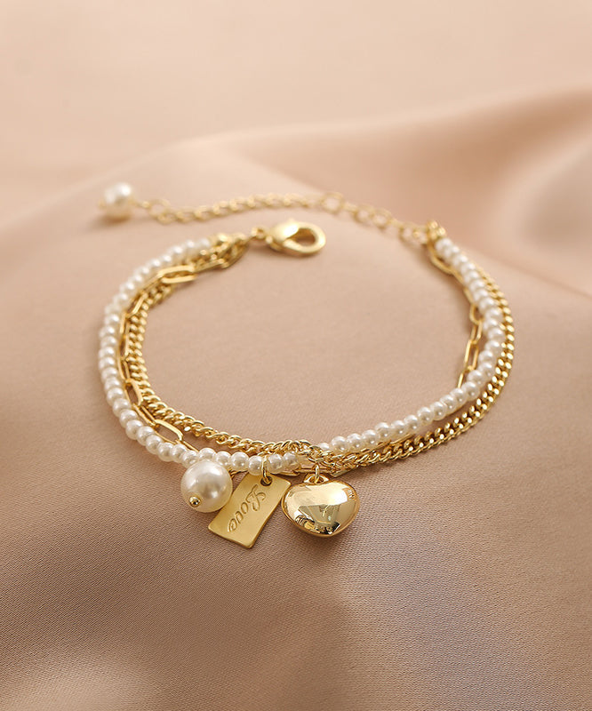 Vogue Gold Metalllegierung Perle Grafik Liebe Quaste Charm ArmbandFeine Seide Sterling Silber Gebrochen Silber Gypsophila Halskette ET008