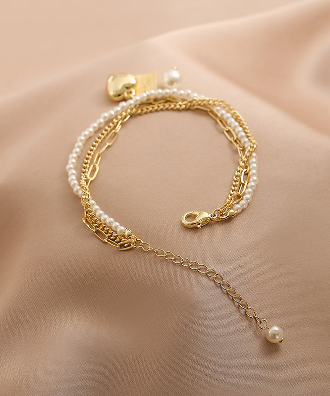 Vogue Gold Metalllegierung Perle Grafik Liebe Quaste Charm ArmbandFeine Seide Sterling Silber Gebrochen Silber Gypsophila Halskette ET008