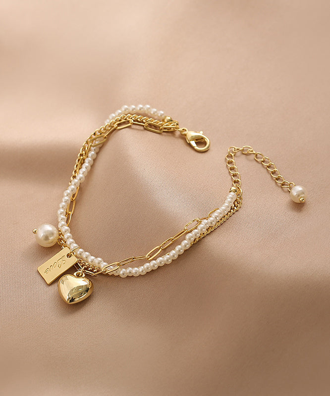 Vogue Gold Metalllegierung Perle Grafik Liebe Quaste Charm ArmbandFeine Seide Sterling Silber Gebrochen Silber Gypsophila Halskette ET008