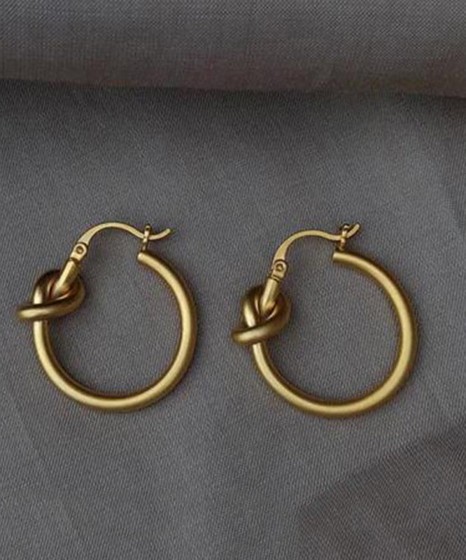 Vogue Gold Sterling Silver Overgild Dull Polish Circle Hoop Earrings QQ027