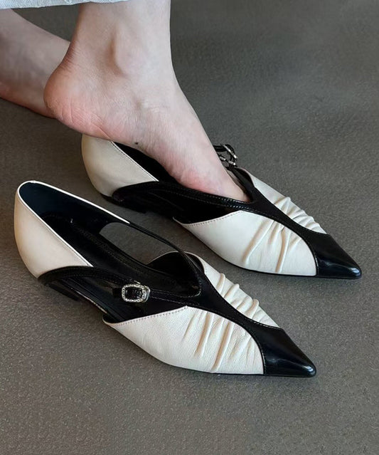 Chaussures plates pointues en peau de mouton Toe White Boutique