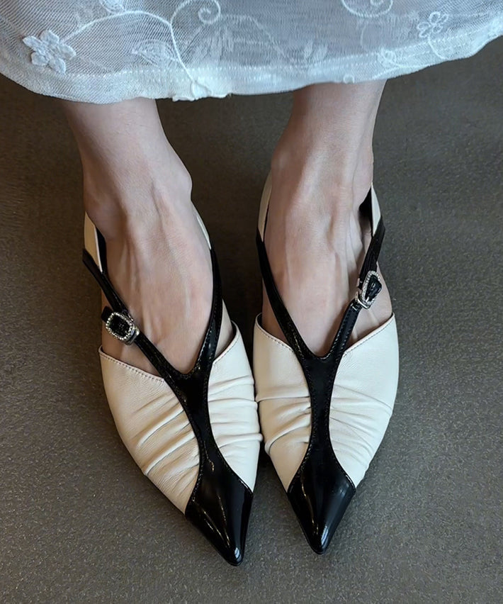 Chaussures plates pointues en peau de mouton Toe White Boutique