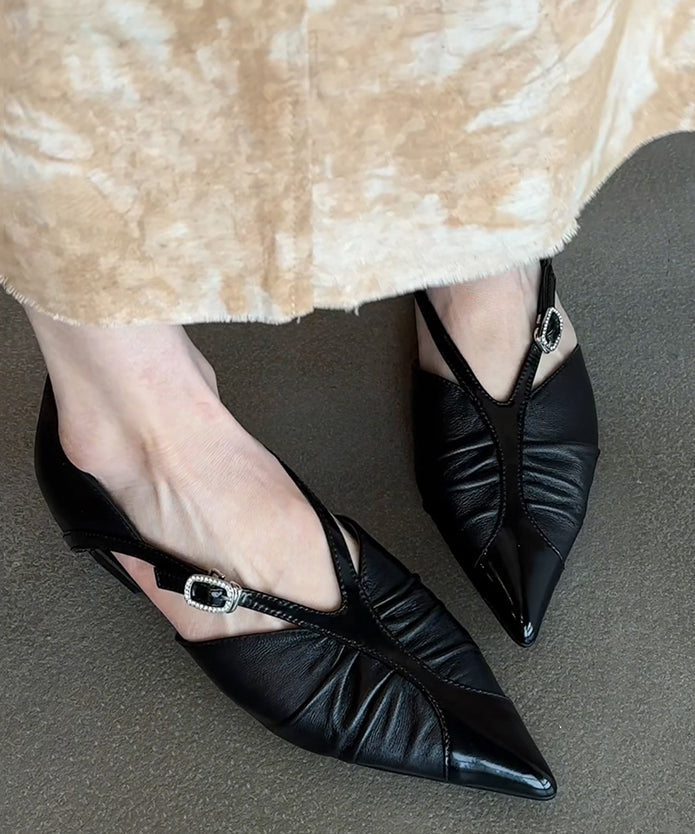 Chaussures plates pointues en peau de mouton Toe White Boutique