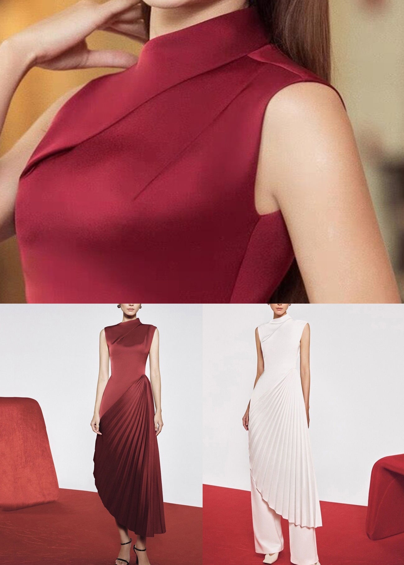 Asymmetrical Wrinkled Silk Solid Dresses Summer White Long