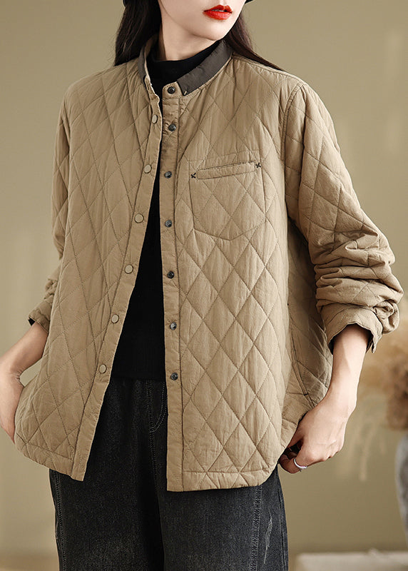 Vestes en coton fin à col montant et poches pour femmes, printemps TI002
