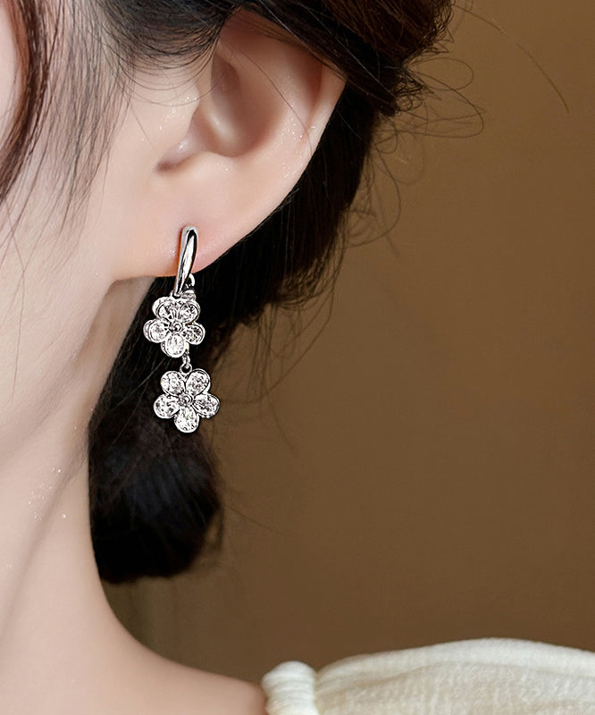 Damen Ohrringe mit Blumenmotiv, Kupferlegierung, Gold RB009