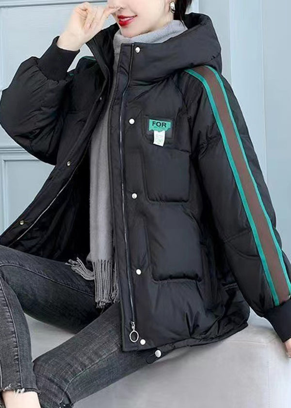 Damen Grüne Kapuzenjacke mit Reißverschlusstaschen und feiner Baumwollefüllung, Winter TD037