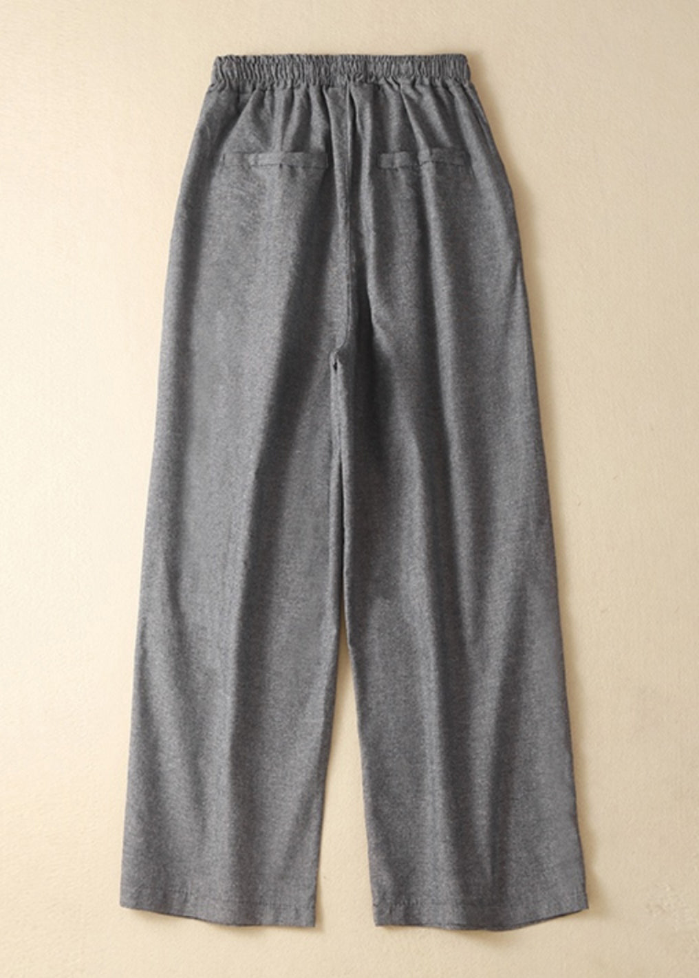 Pantalon kaki en lin pour femme, taille élastique, printemps