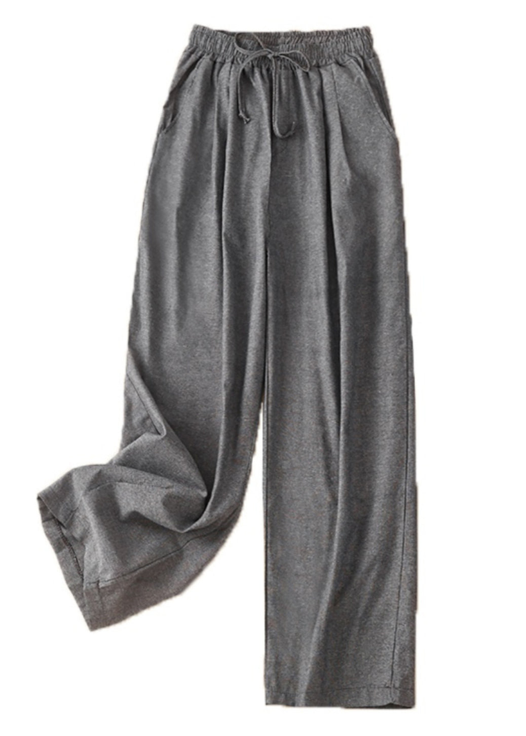 Pantalon kaki en lin pour femme, taille élastique, printemps