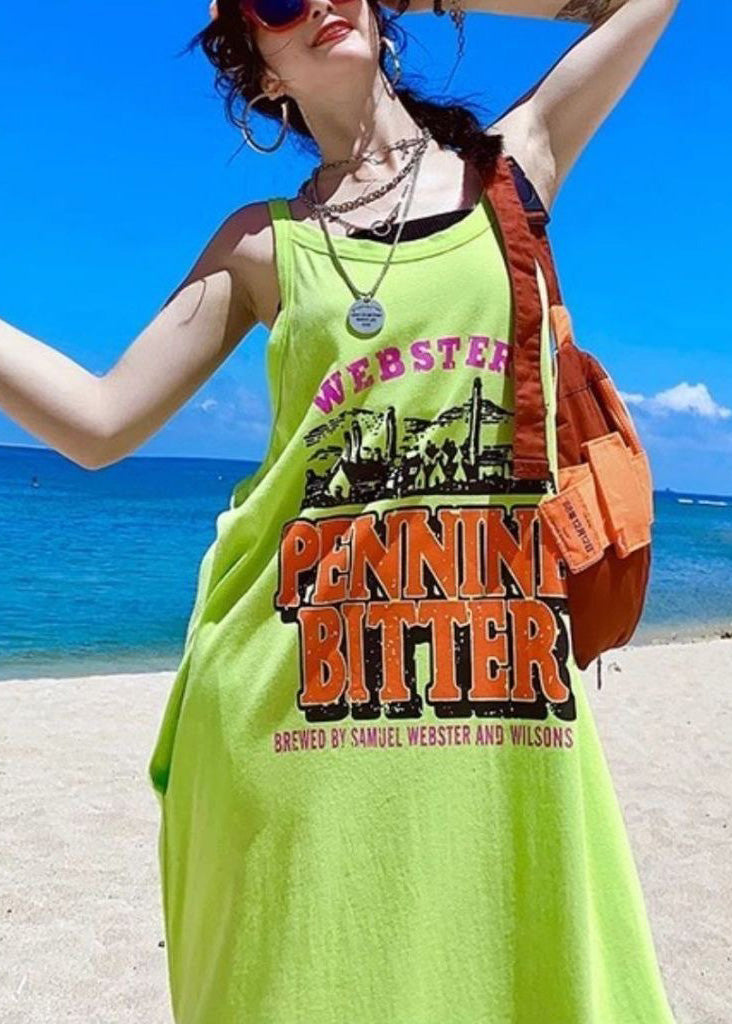 Orange Baumwolle Übergroße Sommer Damen Print Urlaub Sommerkleider