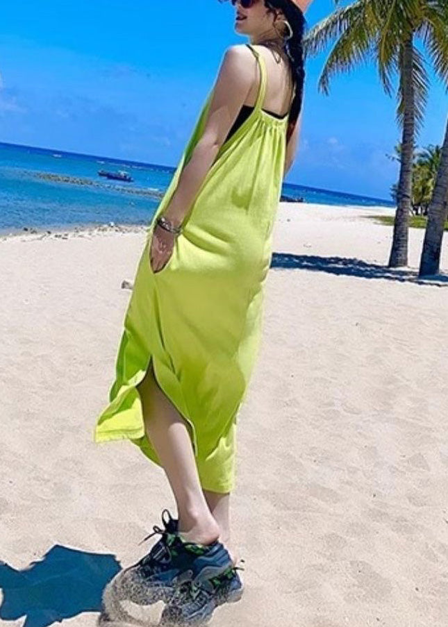 Orange Baumwolle Übergroße Sommer Damen Print Urlaub Sommerkleider
