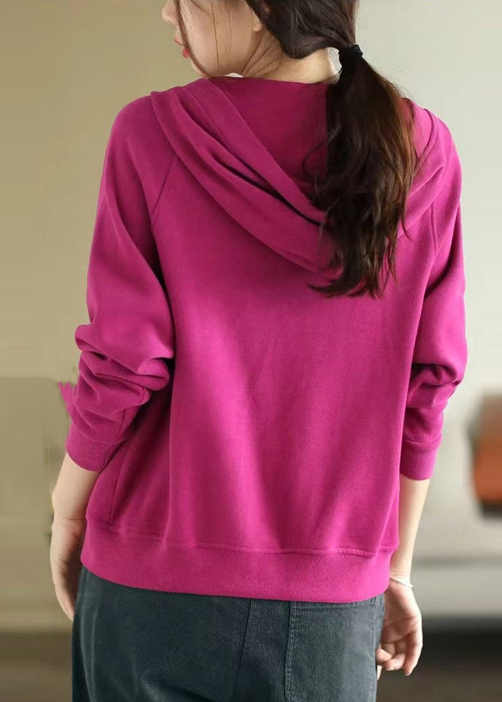 Frauen Rose Kapuzen Baumwolle Mäntel Frühling TJ018