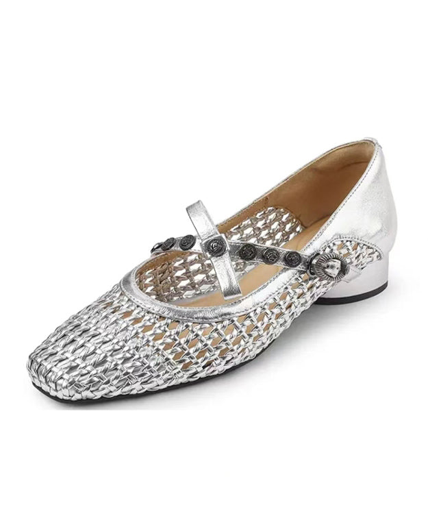 Chaussures épaisses en similicuir noir pour femmes