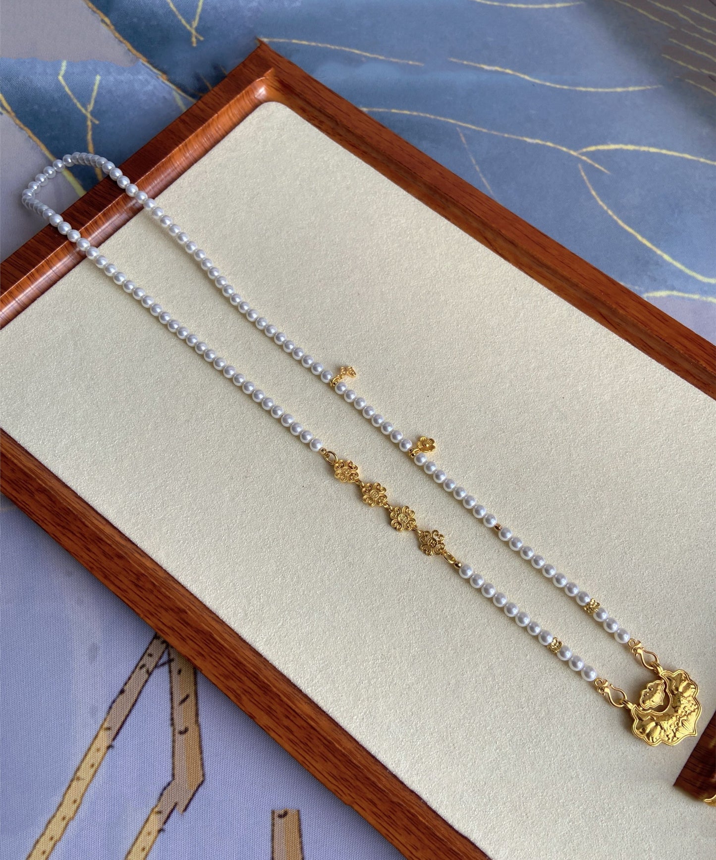 Frauen Weiß Sterling Silber Legierung Perle Perlen Anhänger Halskette WQ012