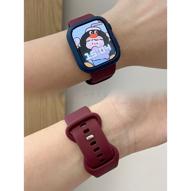 Schlichtes Silikonarmband für die Apple Watch / Schutzhülle / Set