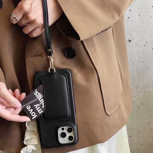 Faux Card Holder Leather Phone Case