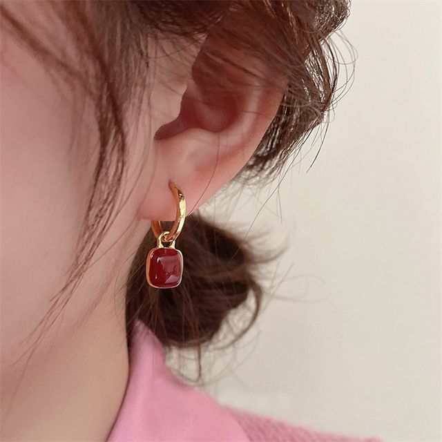 Square Dangle Silver Earring Sterling