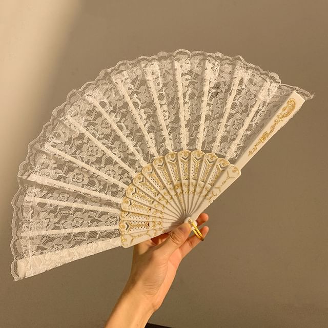 Foldable Fabric Fan Designs) Hand (Various Floral