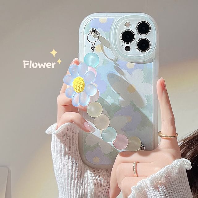 Floral Case Strap Phone