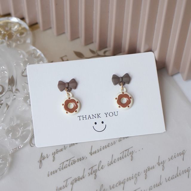 Cheese Earring Alloy Donut / Drop