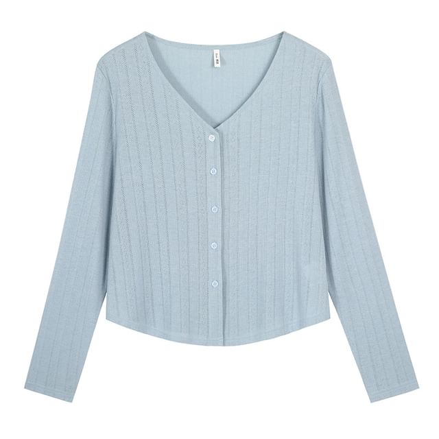 V-Neck Plain Cardigan