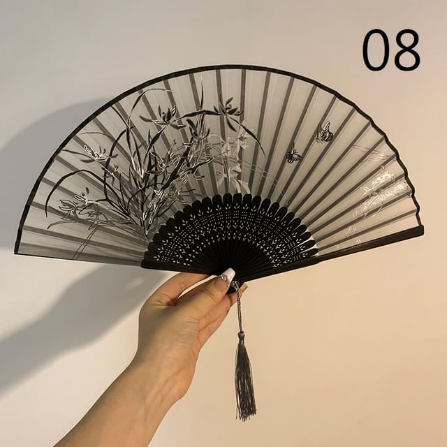 Foldable / Floral Designs) Set Choker (Various Hand Lace Fan