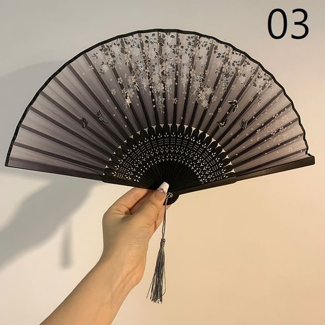 Foldable / Floral Designs) Set Choker (Various Hand Lace Fan