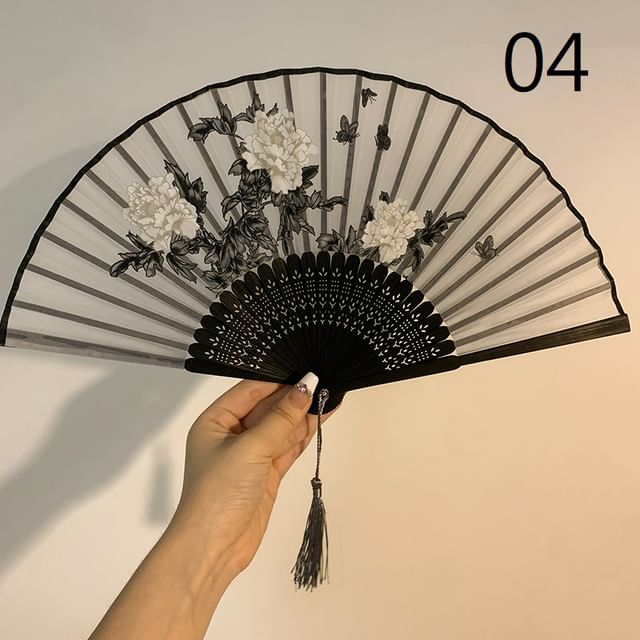 Foldable / Floral Designs) Set Choker (Various Hand Lace Fan