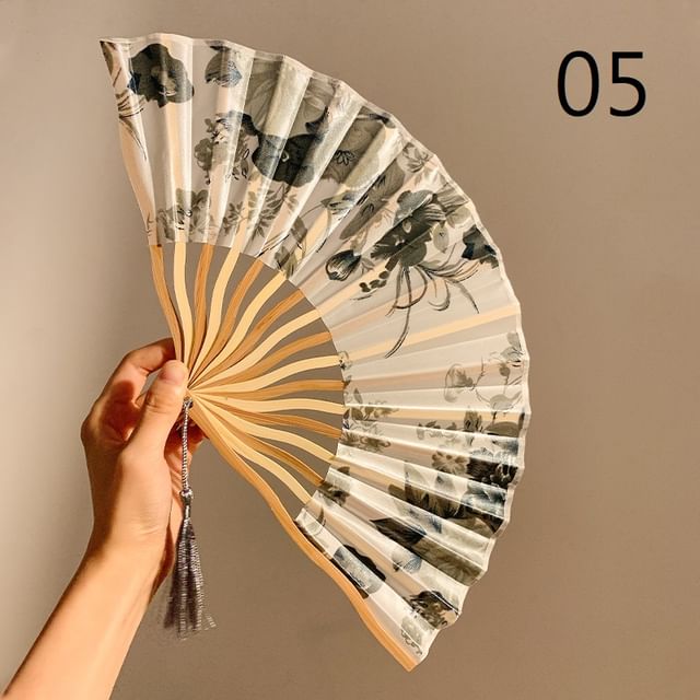 Foldable / Floral Designs) Set Choker (Various Hand Lace Fan