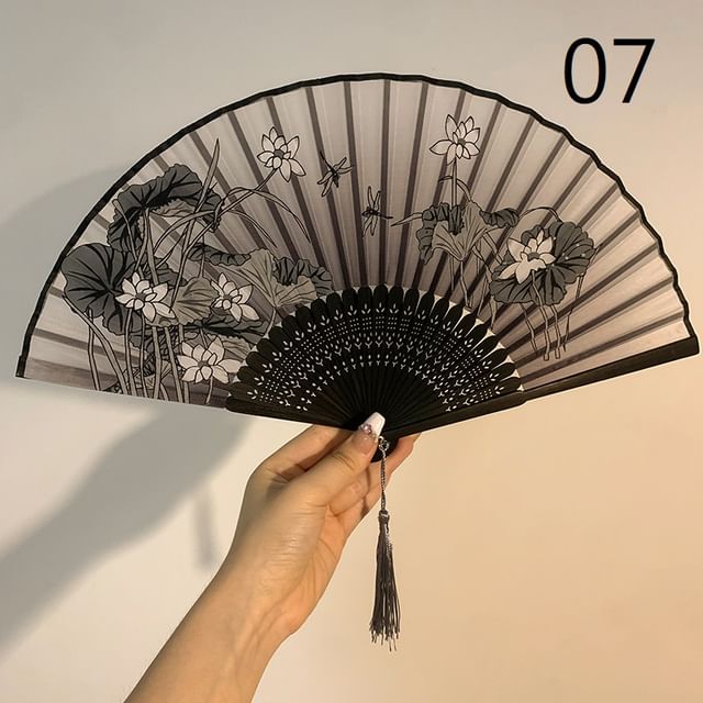 Foldable / Floral Designs) Set Choker (Various Hand Lace Fan