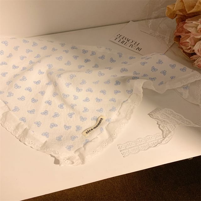 (Various Triangle Print Designs) Floral Scarf Head