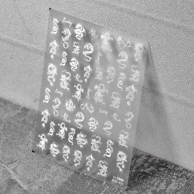 Autocollants pour nail art motif dragon chinois