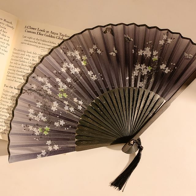 (Various Fan Print Hand Designs) Foldable Bamboo