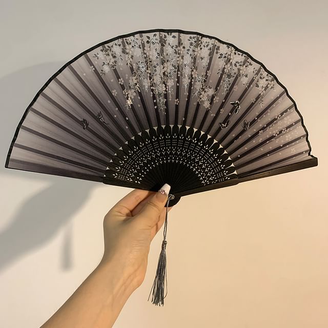 (Various Fan Print Hand Designs) Foldable Bamboo