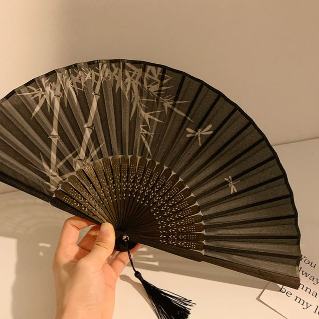 Foldable Fan Hand Print Bamboo (Various Designs)